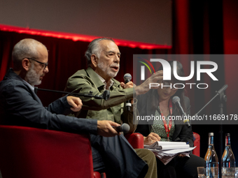 Director Francis Ford Coppola attends the Francis Ford Coppola Masterclass during the 19th Rome Film Festival at Sala Sinopoli in Rome, Ital...