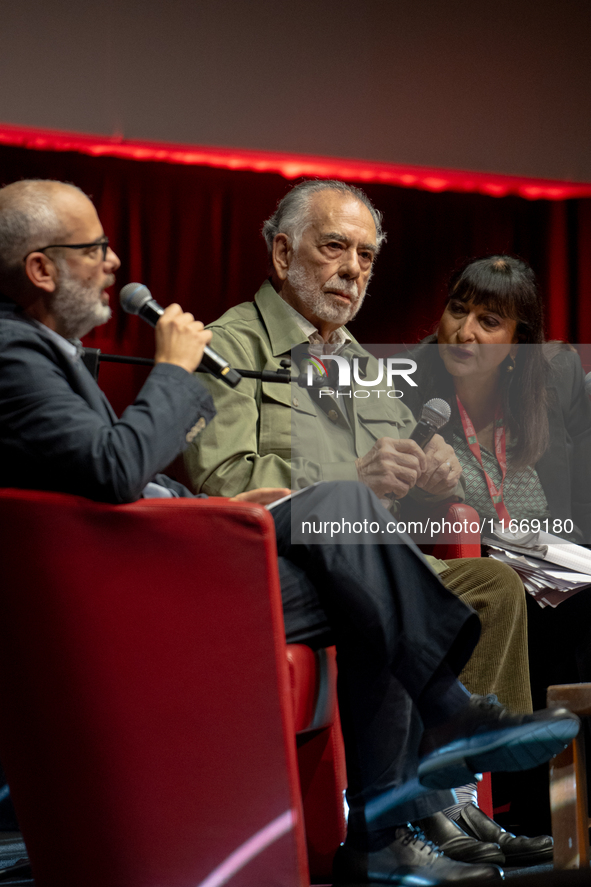 Director Francis Ford Coppola attends the Francis Ford Coppola Masterclass during the 19th Rome Film Festival at Sala Sinopoli in Rome, Ital...