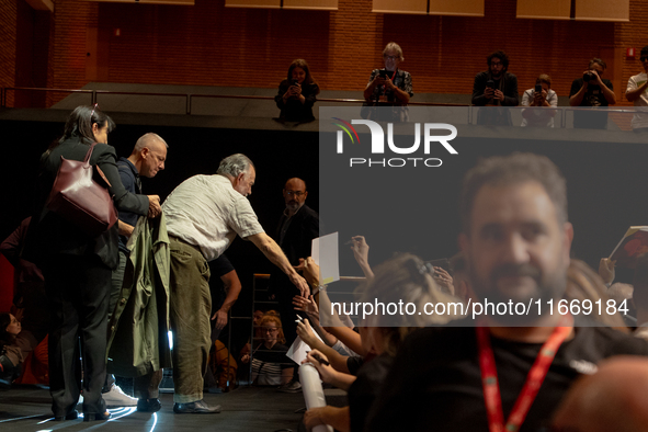 Director Francis Ford Coppola attends the Francis Ford Coppola Masterclass during the 19th Rome Film Festival at Sala Sinopoli in Rome, Ital...