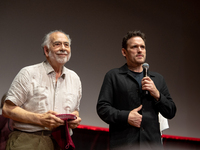 Director Francis Ford Coppola and actor Matt Dillon attend the Francis Ford Coppola Masterclass during the 19th Rome Film Festival at Sala S...