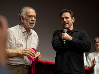 Director Francis Ford Coppola and actor Matt Dillon attend the Francis Ford Coppola Masterclass during the 19th Rome Film Festival at Sala S...