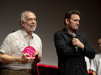 Director Francis Ford Coppola and actor Matt Dillon attend the Francis Ford Coppola Masterclass during the 19th Rome Film Festival at Sala S...