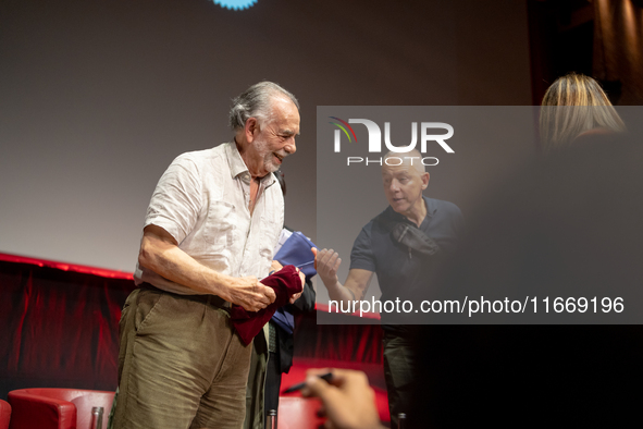 Director Francis Ford Coppola attends the Francis Ford Coppola Masterclass during the 19th Rome Film Festival at Sala Sinopoli in Rome, Ital...