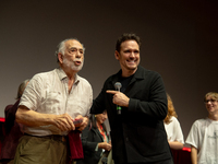 Director Francis Ford Coppola and actor Matt Dillon attend the Francis Ford Coppola Masterclass during the 19th Rome Film Festival at Sala S...