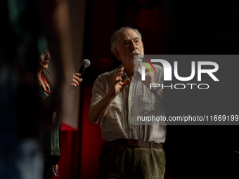 Director Francis Ford Coppola attends the Francis Ford Coppola Masterclass during the 19th Rome Film Festival at Sala Sinopoli in Rome, Ital...