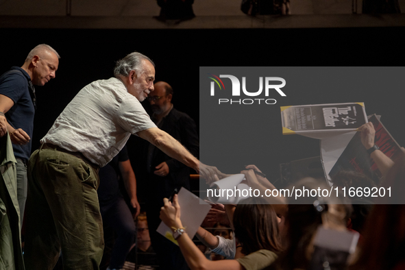 Director Francis Ford Coppola attends the Francis Ford Coppola Masterclass during the 19th Rome Film Festival at Sala Sinopoli in Rome, Ital...