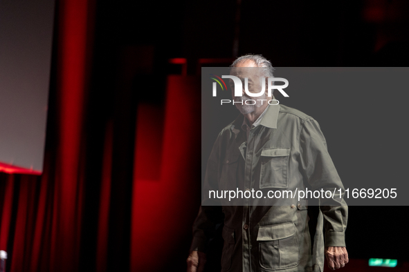 Director Francis Ford Coppola attends the Francis Ford Coppola Masterclass during the 19th Rome Film Festival at Sala Sinopoli in Rome, Ital...