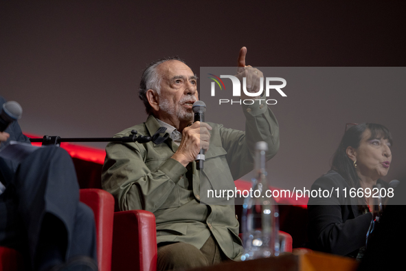 Director Francis Ford Coppola attends the Francis Ford Coppola Masterclass during the 19th Rome Film Festival at Sala Sinopoli in Rome, Ital...