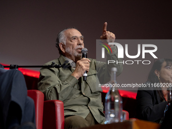 Director Francis Ford Coppola attends the Francis Ford Coppola Masterclass during the 19th Rome Film Festival at Sala Sinopoli in Rome, Ital...