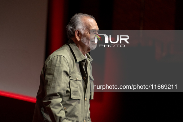 Director Francis Ford Coppola attends the Francis Ford Coppola Masterclass during the 19th Rome Film Festival at Sala Sinopoli in Rome, Ital...