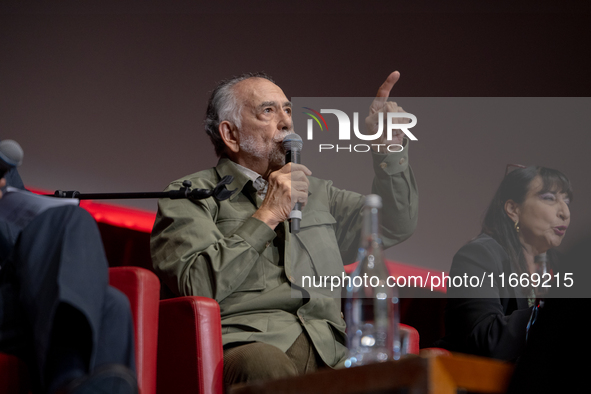 Director Francis Ford Coppola attends the Francis Ford Coppola Masterclass during the 19th Rome Film Festival at Sala Sinopoli in Rome, Ital...