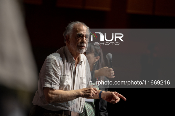 Director Francis Ford Coppola attends the Francis Ford Coppola Masterclass during the 19th Rome Film Festival at Sala Sinopoli in Rome, Ital...