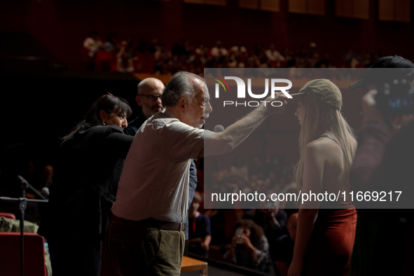 Director Francis Ford Coppola attends the Francis Ford Coppola Masterclass during the 19th Rome Film Festival at Sala Sinopoli in Rome, Ital...