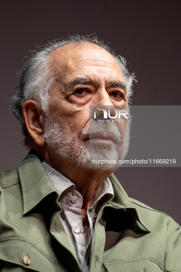 Director Francis Ford Coppola attends the Francis Ford Coppola Masterclass during the 19th Rome Film Festival at Sala Sinopoli in Rome, Ital...