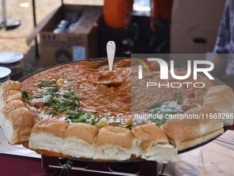 Pav Bhaji is at a food stall during the Sree Ganesh Chaturthi Mahotsav festival in Brampton, Ontario, Canada, on September 14, 2024. Pav Bha...