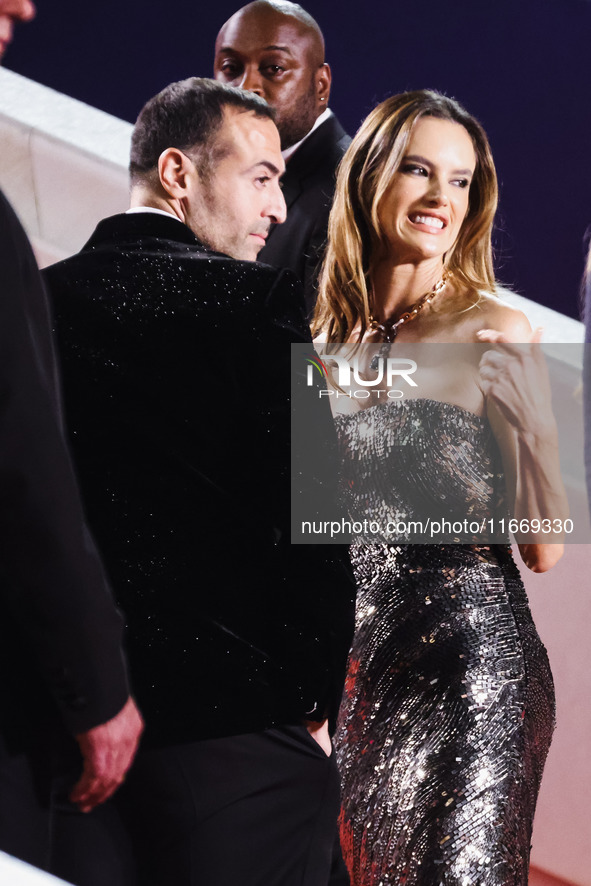 Alessandra Ambrosio and Mohammed Al Turki attend the red carpet for the premiere of The Substance during the 77th Festival de Cannes in Cann...