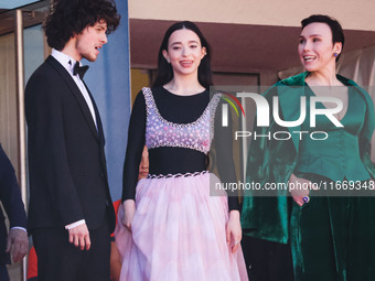 Mikey Madison and Mark Eydelshteyn attend the red carpet for the premiere of Anora during the 77th Festival de Cannes in Cannes, France, on...