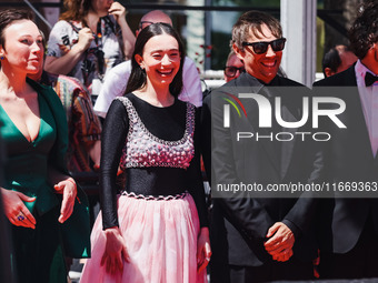 Sean Baker and Mikey Madison attend the red carpet for the premiere of Anora during the 77th Festival de Cannes in Cannes, France, on May 21...