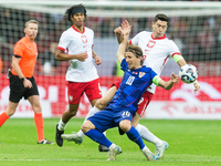 Maximillian Oyedele , Luka Modric , Robert Lewandowski  during UEFA Nations League match Poland vs Croatia in Warsaw Poland on 15 October 20...