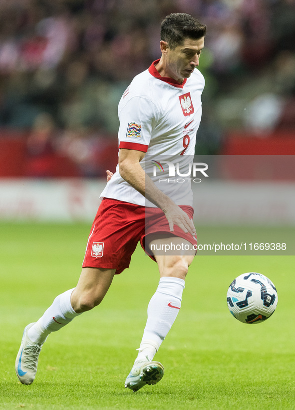 Robert Lewandowski  during UEFA Nations League match Poland vs Croatia in Warsaw Poland on 15 October 2024. 