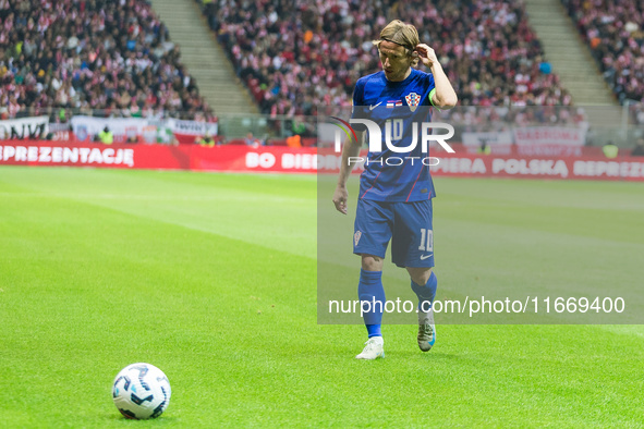 Luka Modric  during UEFA Nations League match Poland vs Croatia in Warsaw Poland on 15 October 2024. 