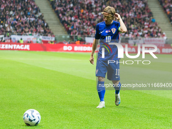 Luka Modric  during UEFA Nations League match Poland vs Croatia in Warsaw Poland on 15 October 2024. (