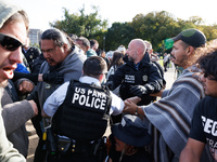 Indigenous demonstrators clash with police near the U.S. Capitol in Washington, D.C. on October 15, 2024 after U.S. Park Police attempt to c...