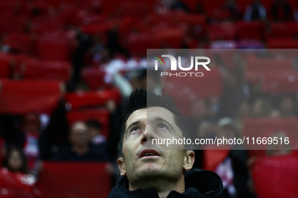 Robert Lewandowski of Poland before UEFA Nations League football match Poland - Croatia at National Stadium in Warsaw, Poland on October 15,...