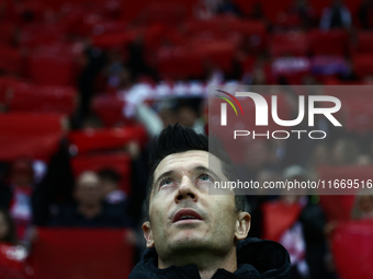 Robert Lewandowski of Poland before UEFA Nations League football match Poland - Croatia at National Stadium in Warsaw, Poland on October 15,...