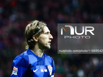 Luka Modric of Croatia during UEFA Nations League football match Poland - Croatia at National Stadium in Warsaw, Poland on October 15, 2024....