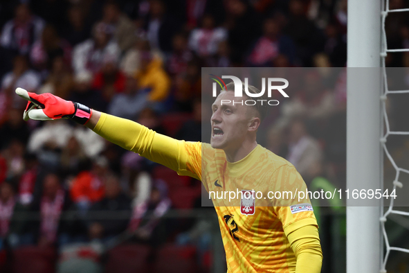 Marcin Bulka of Poland during UEFA Nations League football match Poland - Croatia at National Stadium in Warsaw, Poland on October 15, 2024....