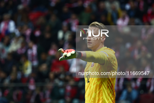 Marcin Bulka of Poland during UEFA Nations League football match Poland - Croatia at National Stadium in Warsaw, Poland on October 15, 2024....