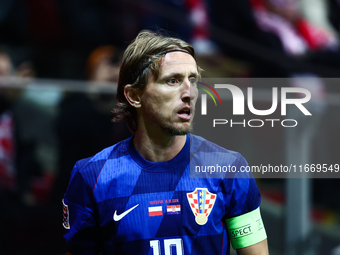 Luka Modric of Croatia during UEFA Nations League football match Poland - Croatia at National Stadium in Warsaw, Poland on October 15, 2024....