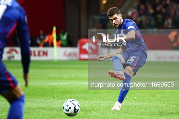 Martin Baturina of Croatia during UEFA Nations League football match Poland - Croatia at National Stadium in Warsaw, Poland on October 15, 2...