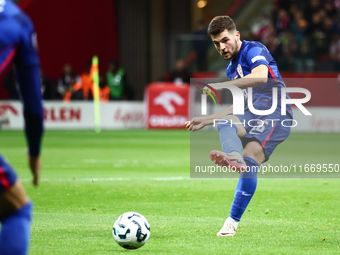 Martin Baturina of Croatia during UEFA Nations League football match Poland - Croatia at National Stadium in Warsaw, Poland on October 15, 2...