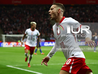 Sebastian Szymanski of Poland during UEFA Nations League football match Poland - Croatia at National Stadium in Warsaw, Poland on October 15...