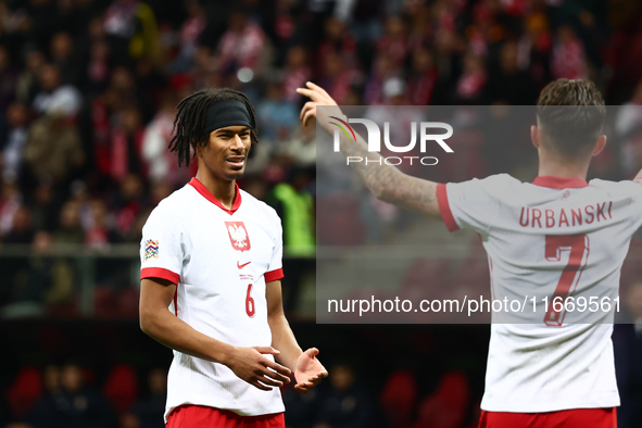 Maximillian Oyedele of Poland during UEFA Nations League football match Poland - Croatia at National Stadium in Warsaw, Poland on October 15...