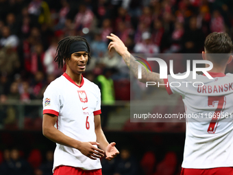 Maximillian Oyedele of Poland during UEFA Nations League football match Poland - Croatia at National Stadium in Warsaw, Poland on October 15...