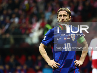 Luka Modric of Croatia during UEFA Nations League football match Poland - Croatia at National Stadium in Warsaw, Poland on October 15, 2024....