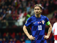 Luka Modric of Croatia during UEFA Nations League football match Poland - Croatia at National Stadium in Warsaw, Poland on October 15, 2024....