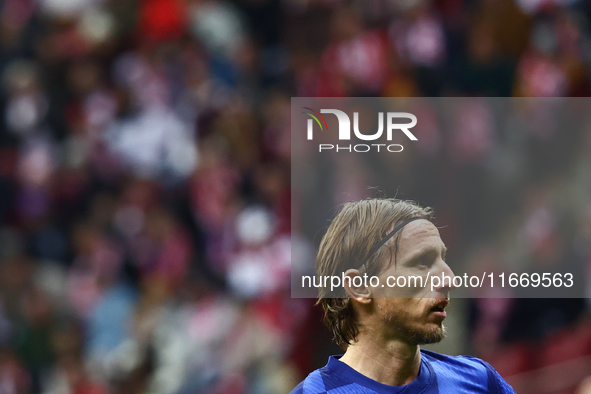 Luka Modric of Croatia during UEFA Nations League football match Poland - Croatia at National Stadium in Warsaw, Poland on October 15, 2024....