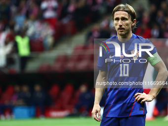 Luka Modric of Croatia during UEFA Nations League football match Poland - Croatia at National Stadium in Warsaw, Poland on October 15, 2024....