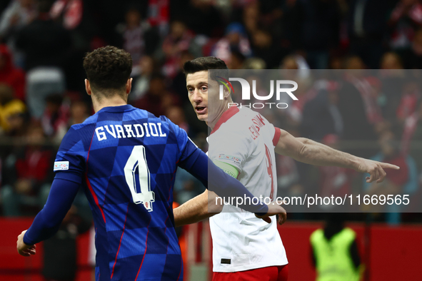 Robert Lewandowski of Poland during UEFA Nations League football match Poland - Croatia at National Stadium in Warsaw, Poland on October 15,...