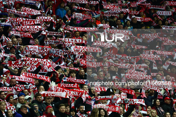 Fans during UEFA Nations League football match Poland - Croatia at National Stadium in Warsaw, Poland on October 15, 2024. 