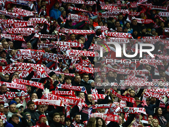 Fans during UEFA Nations League football match Poland - Croatia at National Stadium in Warsaw, Poland on October 15, 2024. (