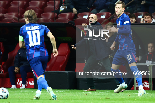 Michal Probierz coach of Poland team team during UEFA Nations League football match Poland - Croatia at National Stadium in Warsaw, Poland o...