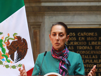 President of Mexico, Claudia Sheinbaum Pardo, speaks during a press conference after the High Level Summit between U.S. and Mexican business...