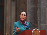 President of Mexico, Claudia Sheinbaum Pardo, speaks during a press conference after the High Level Summit between U.S. and Mexican business...