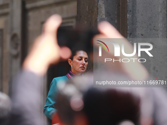 President of Mexico, Claudia Sheinbaum Pardo, speaks during a press conference after the High Level Summit between U.S. and Mexican business...