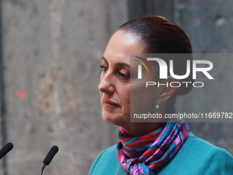 President of Mexico, Claudia Sheinbaum Pardo, speaks during a press conference after the High Level Summit between U.S. and Mexican business...